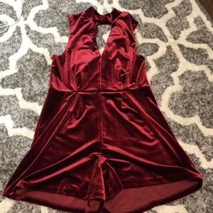 Red velvet romper